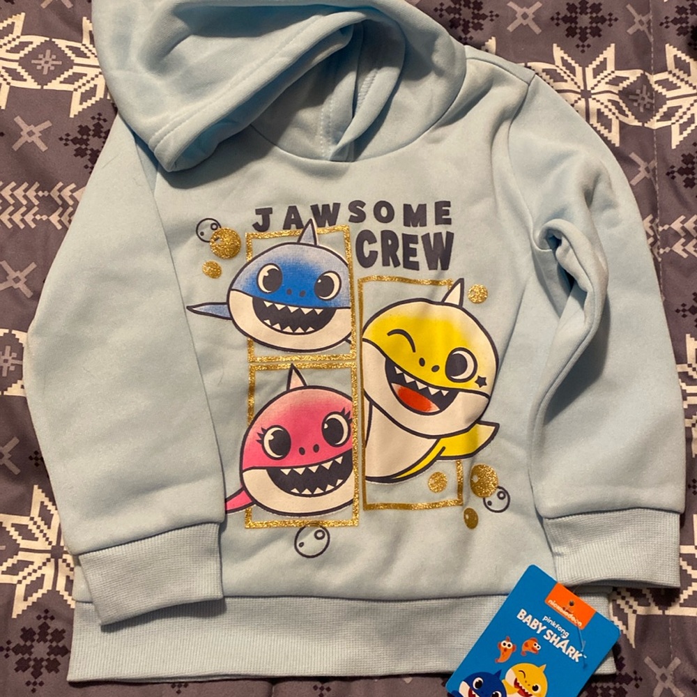 Light Blue Baby Shark Hoodie